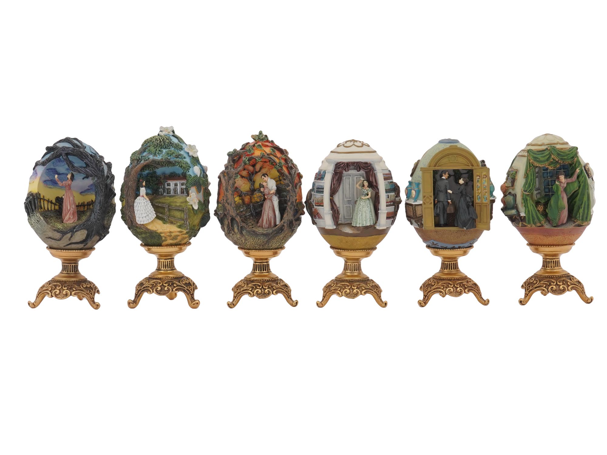 FRANKLIN MINT GONE WITH THE WIND EGG SCULPTURES PIC-0